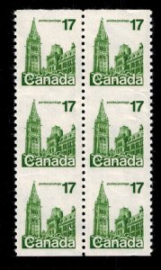 Canada 790 MNH Blk of 6 Imperf Horizontally