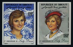 Djibouti C158-9 imperf MNH Princess Diana 21st Birthday