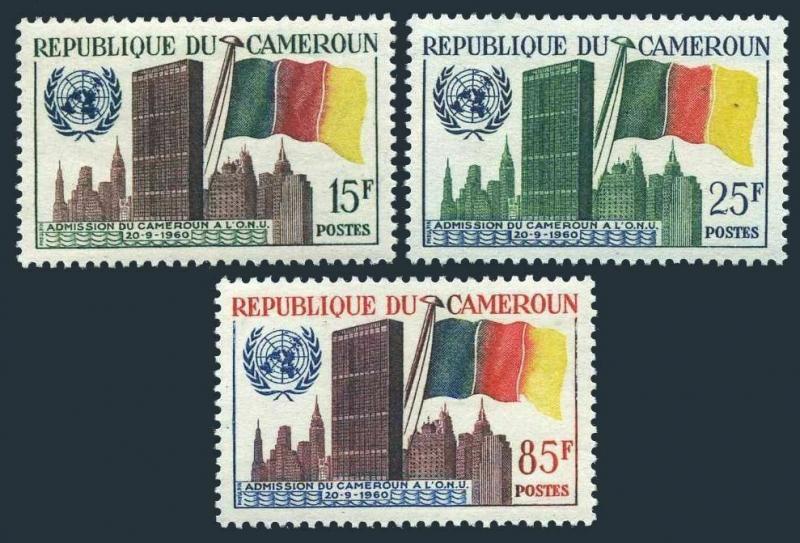 Cameroun 340-342,MNH.Michel 329-331. Admission to UN in 1960.UN Headquarters.