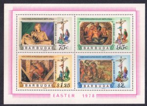 BARBUDA - 1978 EASTER / PAINTING MIN/SHT MNH