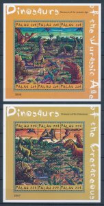 [110243] Palau 2000 Prehistoric animals Dinosaurs 2 Souvenir sheets MNH 