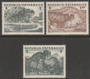 Austria 685-687, LOWLAND FORESTS, COMPLETE SET. MINT, NH. F-VF. (100)