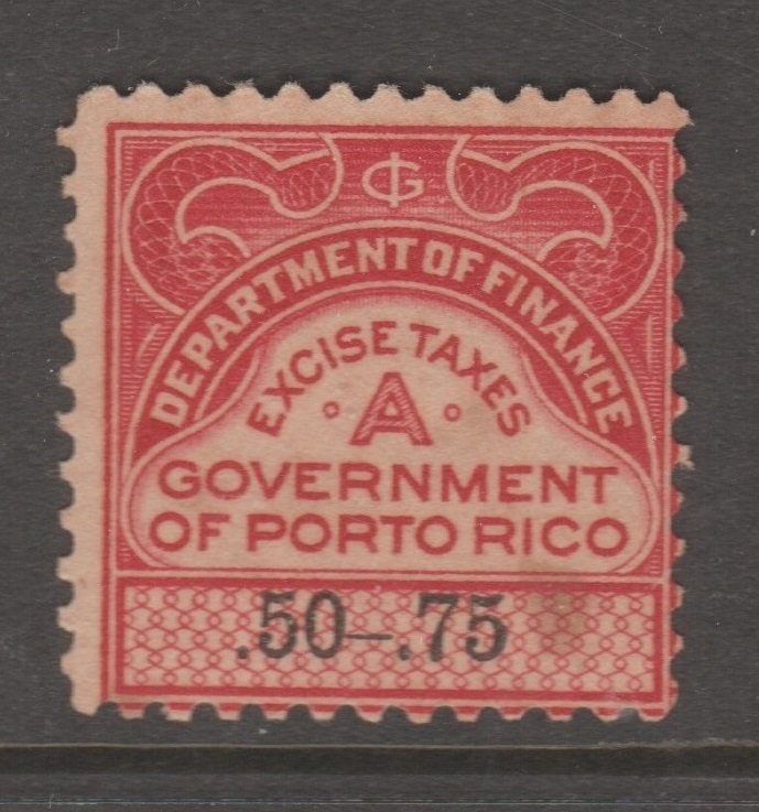 Puerto Rico Revenue fiscal Cinderella stamp 10-15- tnx
