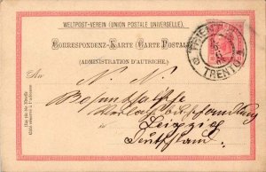 Austria 10h Emperor Franz Joseph Postal Card 1903 Trient 1, Trento now Italy ...