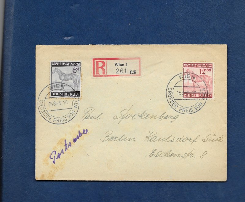 GERMANY 1943 VIENNA GRAND PRIX COVER -Special cancel