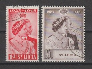 ST LUCIA 1948 SG 144/5 USED