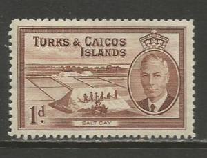 Turks & Caicos Isl.    #106  MLH  (1950)  c.v. $0.80