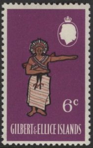 Gilbert & Ellice 140 (mnh) 6c man dancing, purple & multi (1968)