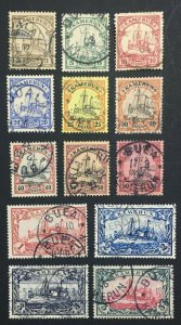 MOMEN: GERMAN COLONIES CAMEROUN SC #7-19 NO WMK 1900 USED LOT #60564