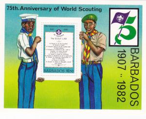 Barbados # 593, Scouting Anniversary, Mint Never Hinged