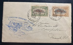 1928 Puerto Princesa Philippines Special London Orient Flight Airmail To Manila