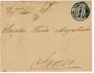 Angra 1895 Angra do Heroismo cancel on stationery envelope to Portugal