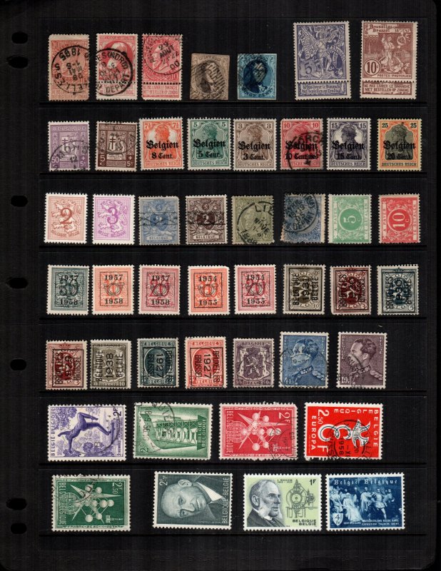 Belgium  42  different mint hinged and used