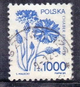 POLAND SC# 2921 USED 1000z 1989  FLOWERS SEE SCAN