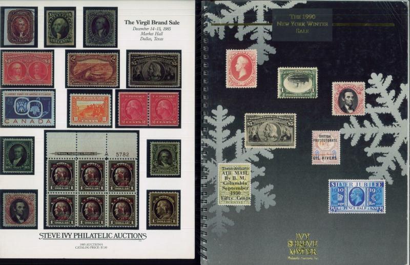 Lot of 8 Steve Ivy Historical Philatelic Postal Stamp Cover Auction Catalogues 