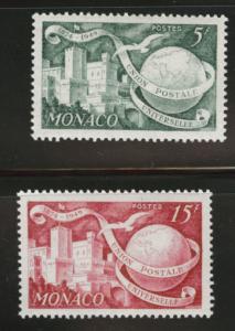 MONACO Scott 245, 246 MH* short UPU 1949 stamp set