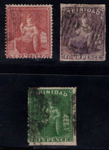 MOMEN: TRINIDAD SG #46,55,57 1860-61 USED £215 LOT #67837*