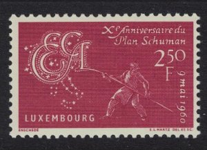 Luxembourg Steel Worker Schuman Plan 1960 MNH SG#670 MI#620