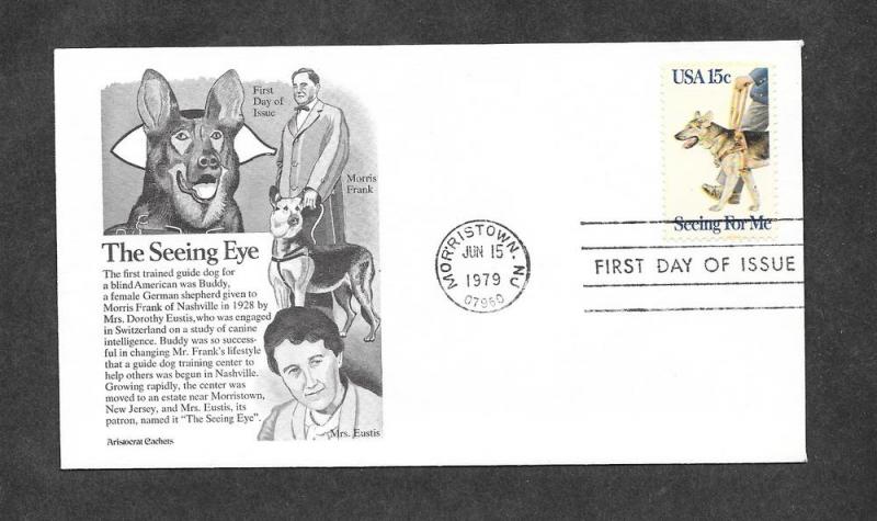 U S 1787 FDC Seeing Eye Dogs Aristocrat Cachet!