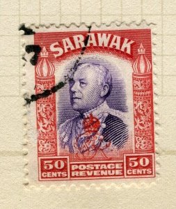 SARAWAK; 1947 early C. Brooke Crown Colony issue fine used 50c. value