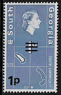 South Georgia #18 MNH Stamp - Map Overprint