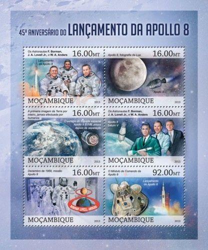 Space Raumfahrt Apollo 8 Borman Lovell Andreas Mozambique MNH stamp set