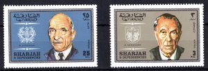 Sharjah 1969 Mi#529 & 535 R.SCHUMAN & K.ADENAUER 2 Stamps MNH