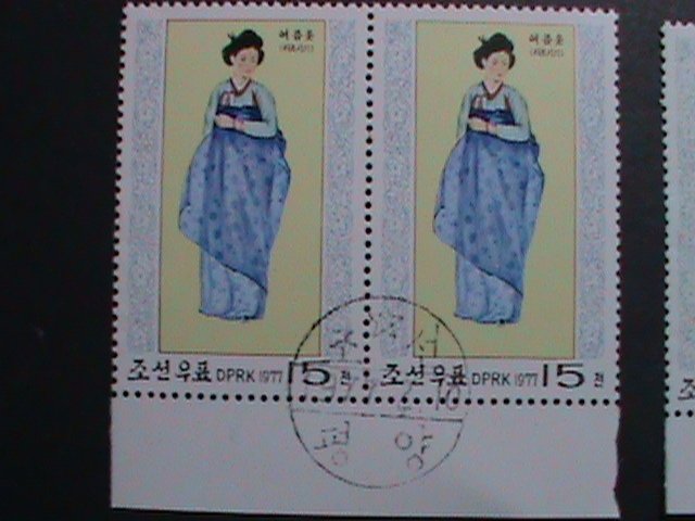 ​KOREA-1977 NATIONAL COSTUMES OF LI DYNASTY-CLOTHING CTO BLOCK VERY FINE