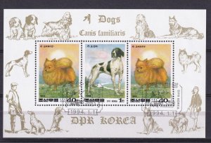 SA13i Korea 1994 Dogs used minisheet