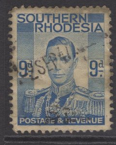 SOUTHERN RHODESIA SG46 1937 9d PALE BLUE USED