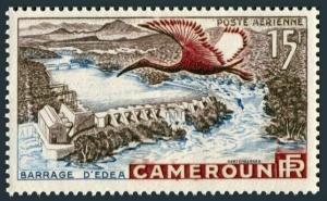 Cameroun C31,MNH.Michel 303. Edea Dam om Sanaga River,1954.Sacred Ibis.