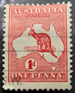 Stamp Australia 1913 Map & Kangaroo #2h A1 Type III used