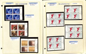Canada Stamp Collection on 42 Pages, Mint NH Inscription Blocks 1980-1989