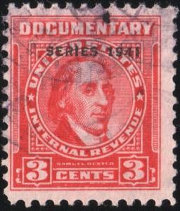 R313 3¢ Revenue: Documentary (1941) Used