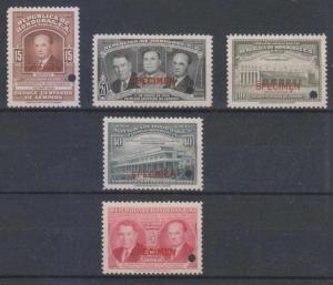 HONDURAS 1949 Sc C174-C177 & C180 TOP VALUES PERF PROOF SPECIMEN MNH VF 