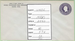 Scott# U436  UPSS#2560  1 Envelope