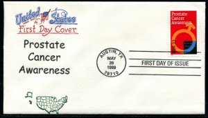 3315 US 33c Prostate Cancer Awareness SA FDC,  Artopages cachet