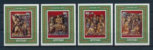 [116628] Aitutaki 1984 Christmas Sculptures 4 Mini sheets MNH