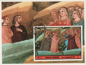 1972 Umm Al Qiwain - Dante Divine Comedy Mini Sheet Imperf, CTO