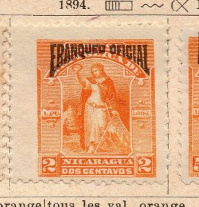 Nicaragua 1894 Early Issue Fine Mint Hinged 2c. Optd NW-08028