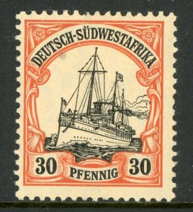 Germany 1911 Southwest Africa 30pf Yacht Wmk Scott # 30 Mint E490