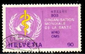 WHO, World Health Organization Emblem, Switzerland SC#5038 used