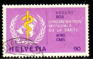 WHO, World Health Organization Emblem, Switzerland SC#5038 used