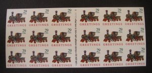 Scott 2719a, 29c Christmas Train, Pane of 18, #V11111, MNH Booklet Beauty