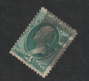 U.S Scott 158 used Fancy cancel Negative F