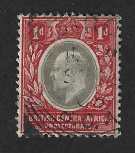 British Central Africa Scott #60 Used  1p King Edward VII  2022 CV $2.25