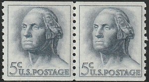 1229a MNH coil pair George Washington tagged, coil version - no per item S&H fee