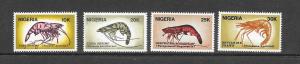 FISH - NIGERIA #534-7 SHRIMP   MNH