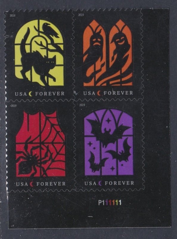 5423a Spooky Silhouettes Plate Block MNH