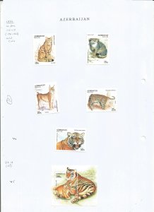 AZERBAIJAN - 1994 - Wild Cats - Perf 5v Set & Souv Sheet - Mint Lightly Hinged